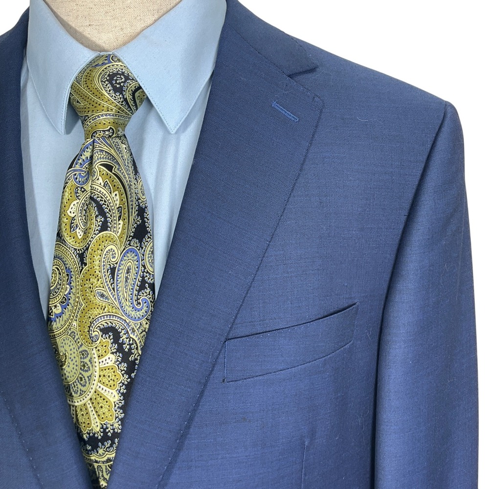 Paul Betenly Suit Men 44R 39W 30L Cobalt Blue Thomas‎ Classic Career Wool